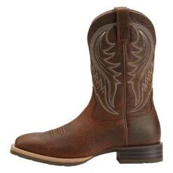 Ariat® Men's Hybrid Rancher Brown Oiled Rowdy Square Toe Boot 10014070 -Ariat 10014070 side