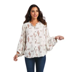 AriatĀ® Ladies Cactus Desert Multi Print Button Down Shirt 10040525
