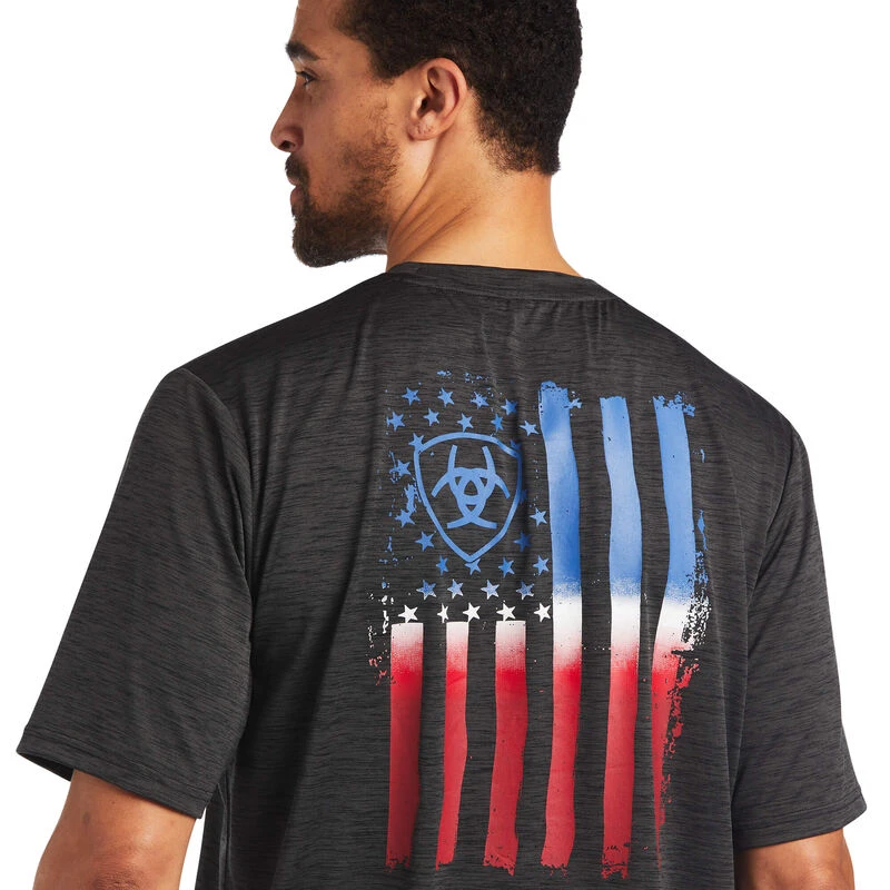 Ariat® Men's Charger Vertical Flag Graphic Charcoal T-Shirt 10040632 5 Ariat® Men's Charger Vertical Flag Graphic Charcoal T-Shirt 10040632 - Image 3