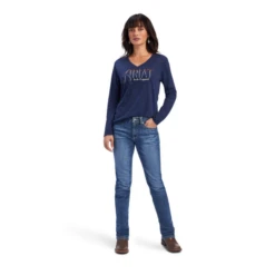 Ariat® Ladies R.E.A.L.⢠Relaxed Navy Heather T-shirt 10041339