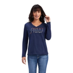 Ariat® Ladies R.E.A.L.™ Relaxed Navy Heather T-shirt 10041339 7 Ariat® Ladies R.E.A.L.™ Relaxed Navy Heather T-shirt 10041339 -Ariat 10041339b