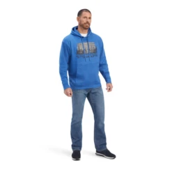 Ariat® Men's Land Of The Free Classic Blue Heather Pullover Hoodie 10041718 -Ariat 10041718e