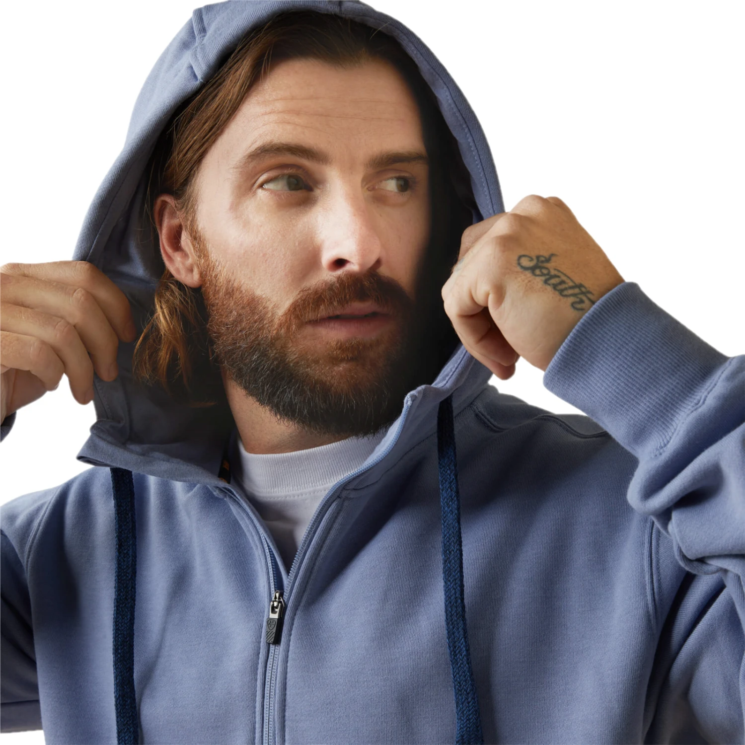 Ariat® Men's Rebar Workman 1/4 Zip Blue Heather Hoodie 10043368 4 Ariat® Men's Rebar Workman 1/4 Zip Blue Heather Hoodie 10043368 - Image 2