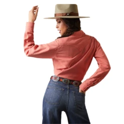 Ariat® Ladies R.E.A.L Jurlington Faded Brick Red Button Up Shirt 10043450 -Ariat 10043450b