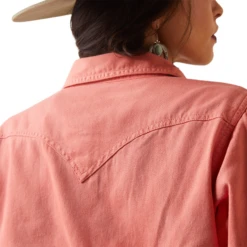 Ariat® Ladies R.E.A.L Jurlington Faded Brick Red Button Up Shirt 10043450 -Ariat 10043450e