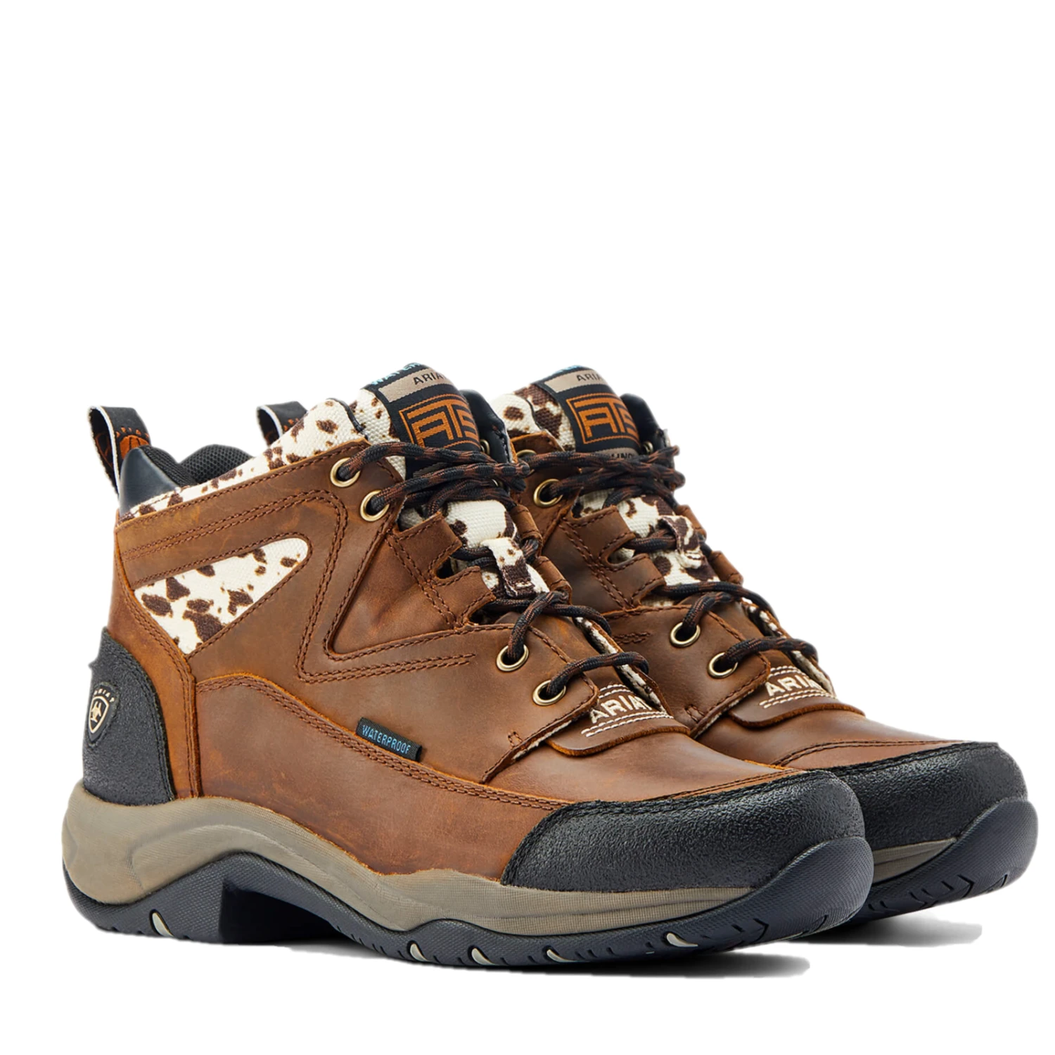 Ariat® Ladies Terrain H2O Distressed Brown & Speckled Cow Print Boots 10044538 9 Ariat® Ladies Terrain H2O Distressed Brown & Speckled Cow Print Boots 10044538 - Image 7