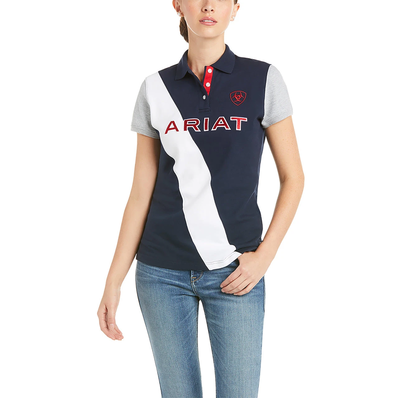 Ariat Ladies Team Taryn Button Short Sleeve Polo Shirt 10034951 3 Ariat Ladies Team Taryn Button Short Sleeve Polo Shirt 10034951