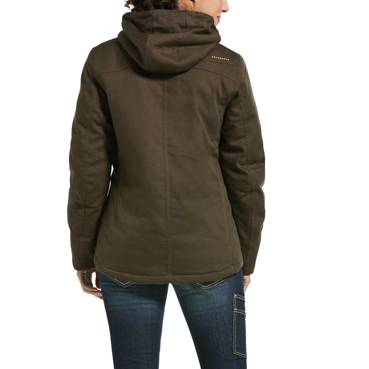 Ariat® Ladies Rebar™ DuraCanvas Insulated Brown Hooded Jacket 10032918 5 Ariat® Ladies Rebar™ DuraCanvas Insulated Brown Hooded Jacket 10032918 - Image 3