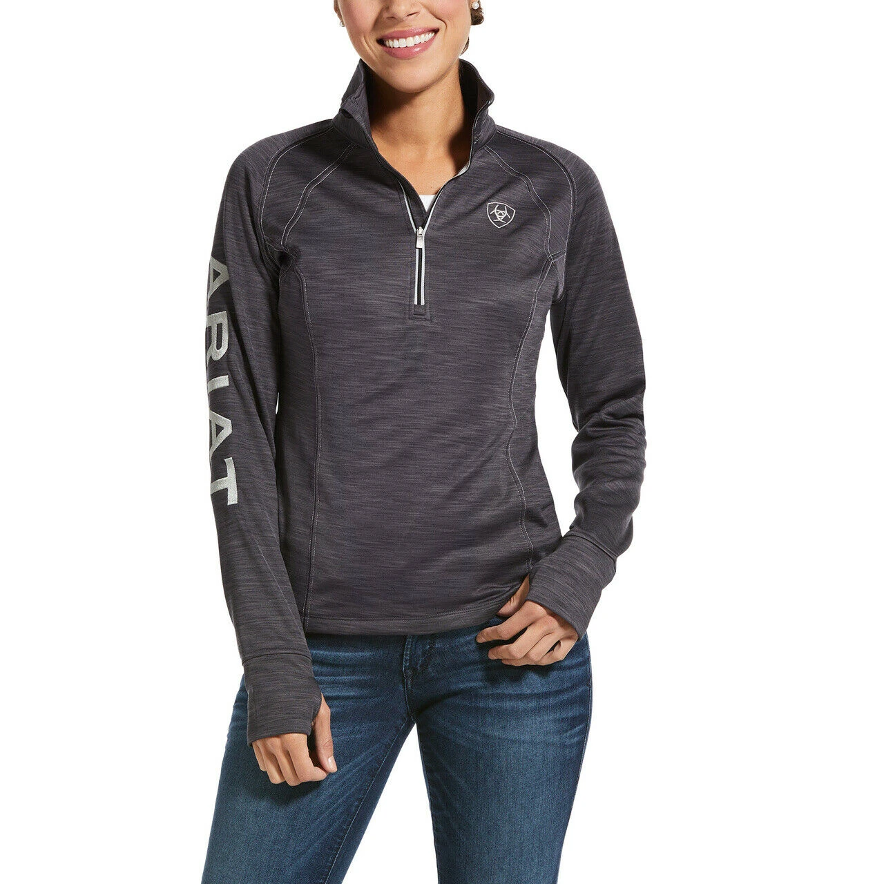 Ariat® Ladies TEK Team Periscope Heather 1/2 Zip Sweatshirt 10032709 3 Ariat® Ladies TEK Team Periscope Heather 1/2 Zip Sweatshirt 10032709