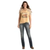 Panhandle Ladies Desert Graphic Print Yokes T-Shirt WLWT21RZIQ -Ariat 656