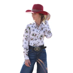 Cruel Denim® Ladies Cream Western Button Down Shirt CTW7417001