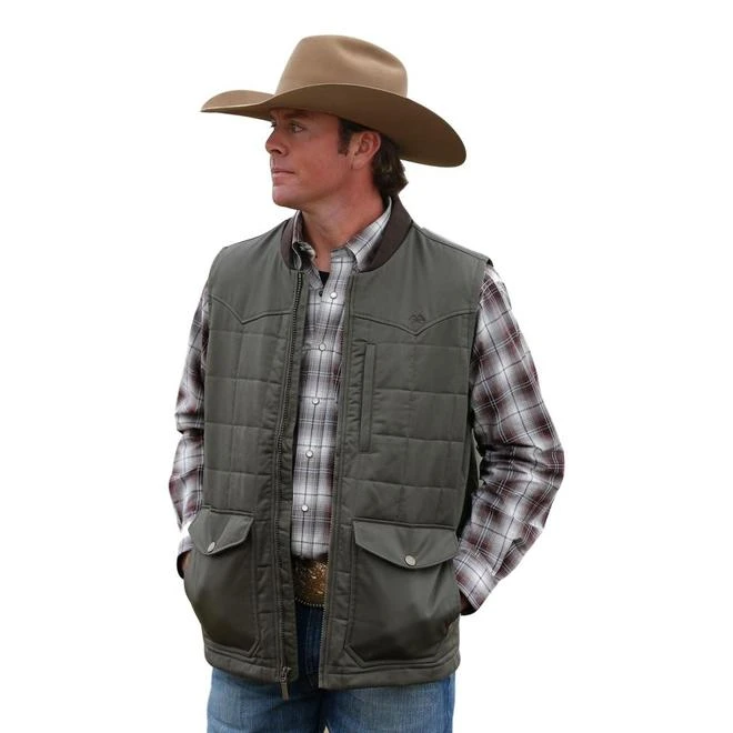 Cinch® Men's Western Wax CoatedBrown Zip Up Vest DWV2012001 3 Cinch® Men's Western Wax CoatedBrown Zip Up Vest DWV2012001