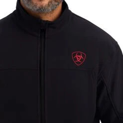 Ariat® Men's Logo New Team Mexico Black Softshell Jacket 10043055 -Ariat F21 MNS ENGL 10043055 detail02