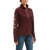 Ariat Ladies Windsor Wine TEK Team Half Zip Sweatshirt 10037626 1 Ariat Ladies Windsor Wine TEK Team Half Zip Sweatshirt 10037626 -Ariat F21 WMS ENGL 10037626 front