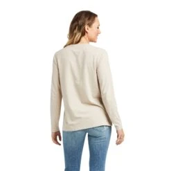 Ariat® Ladies REAL Logo Flourish LS Heather Oatmeal T-Shirt 10036965 -Ariat F21 WMS WEST 10036965 back