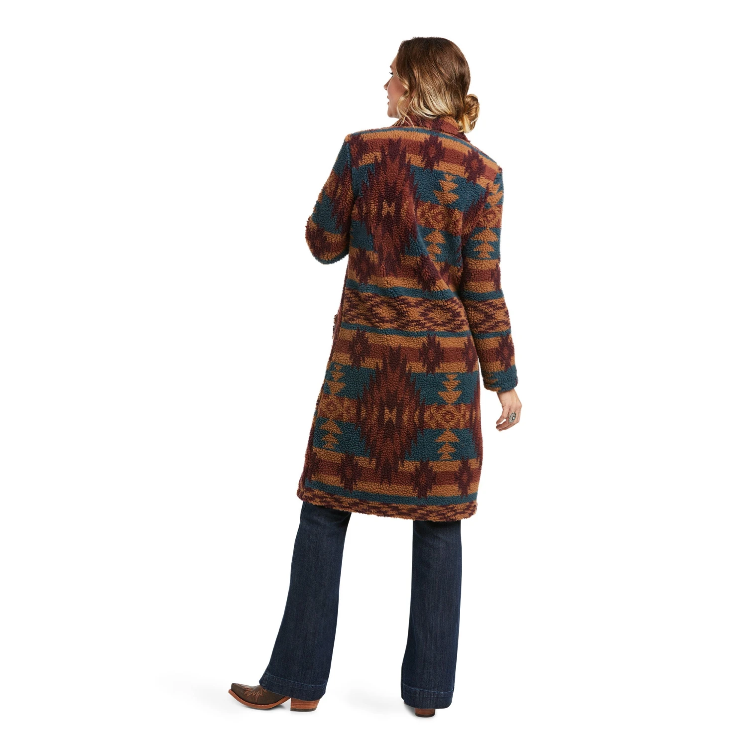 Ariat® Ladies Katharine Multi Color Aztec Sherpa Long Coat 10037241 4 Ariat® Ladies Katharine Multi Color Aztec Sherpa Long Coat 10037241 - Image 2