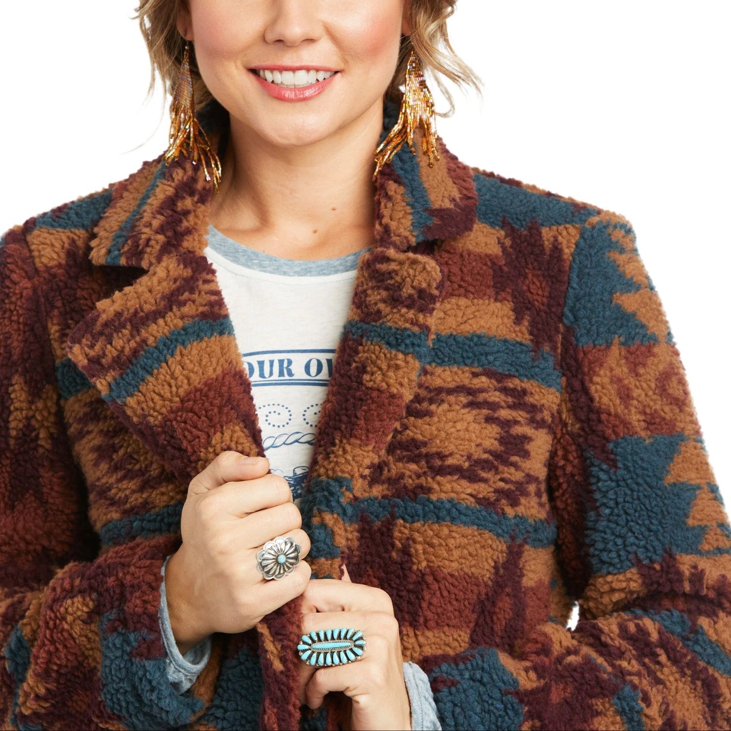 Ariat® Ladies Katharine Multi Color Aztec Sherpa Long Coat 10037241 5 Ariat® Ladies Katharine Multi Color Aztec Sherpa Long Coat 10037241 - Image 3