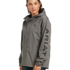 Ariat® Ladies Rebar Stormshell Logo Waterproof Grey Jacket 10037843 8 Ariat® Ladies Rebar Stormshell Logo Waterproof Grey Jacket 10037843 -Ariat F21 WMS WORK 10037843 detail02