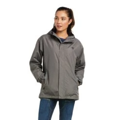 AriatĀ® Ladies Rebar Stormshell Logo Waterproof Grey Jacket 10037843