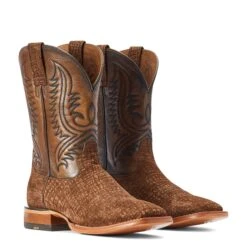 Ariat® Men's Circuit Paxton Tan Hippo Print Square Toe Boots 10042407 -Ariat F22 MNS WEST 10042407 pair