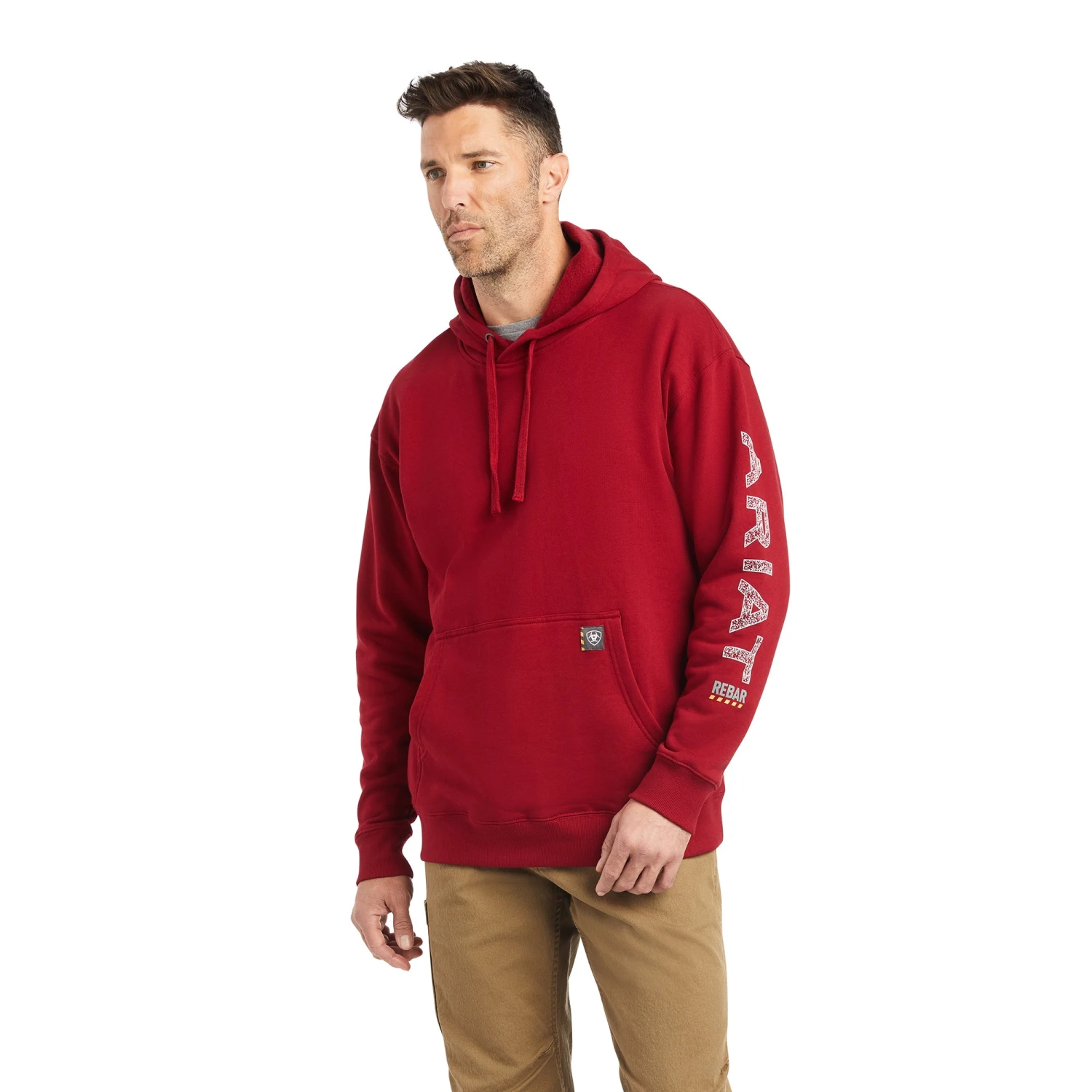 Ariat Men's Rebar Roughneck Red Pullover Hoodie 10041446 4 Ariat Men's Rebar Roughneck Red Pullover Hoodie 10041446 - Image 2
