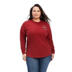 Ariat® Ladies Heather Red R.E.A.L.™ Graphic T-Shirt 10041335 -Ariat F22 WMS WEST 10041335 front plus