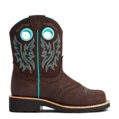 Ariat® Girl's Fatbaby® Cowgirl Royal Chocolate & Fudge Boots 10042537 -Ariat F22 YTH WEST 10042537 side321