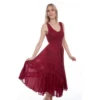 Scully® Ladies Burgundy Lace Up Peasant Tiered Dress HC118-BUR -Ariat HC118 BUR