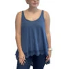 Angie Ladies Slubby Crew Neck Blue Lace Hem Tank X2N56-BLU -Ariat IMG 3600