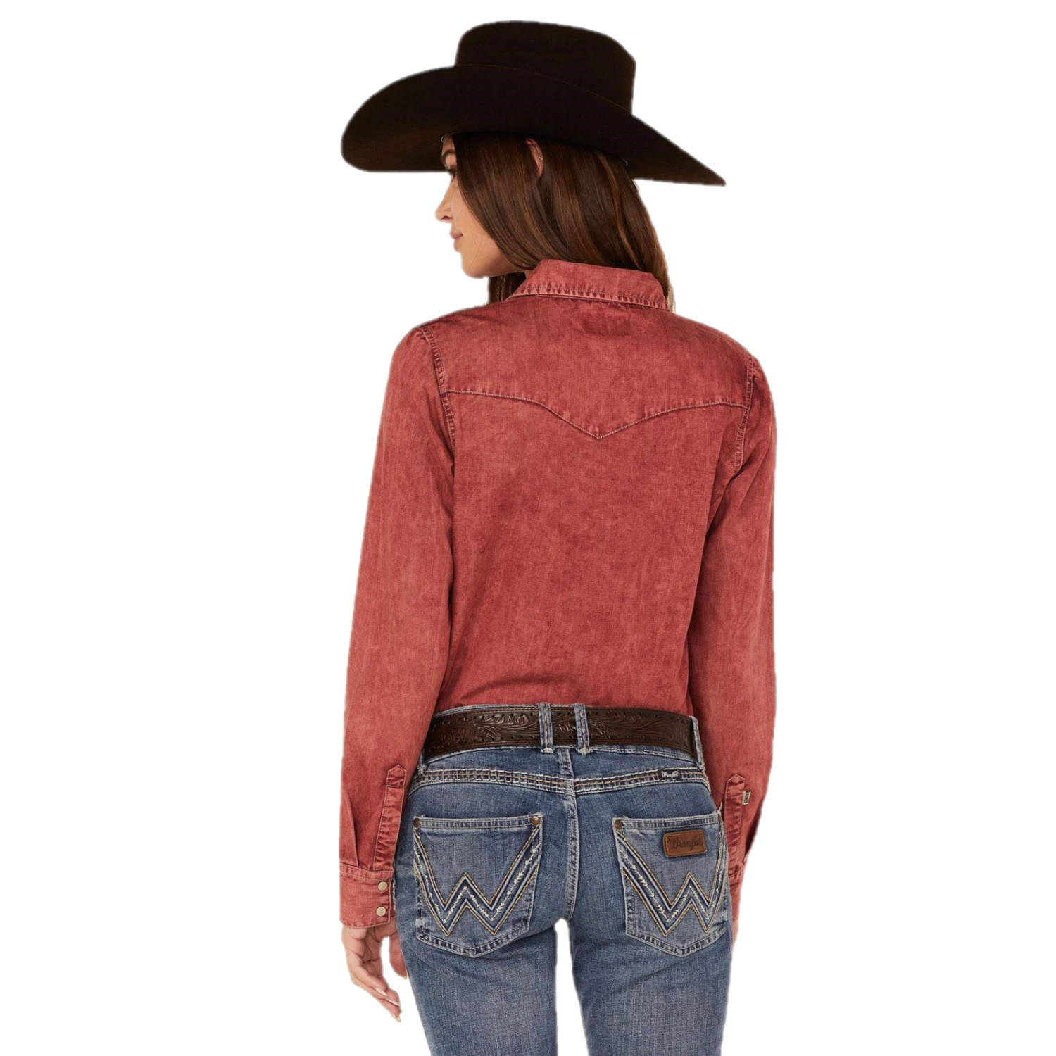 Kimes Ranch® Ladies Kc Tencel Dark Red Snap Shirt KC-DR 5 Kimes Ranch® Ladies Kc Tencel Dark Red Snap Shirt KC-DR - Image 3