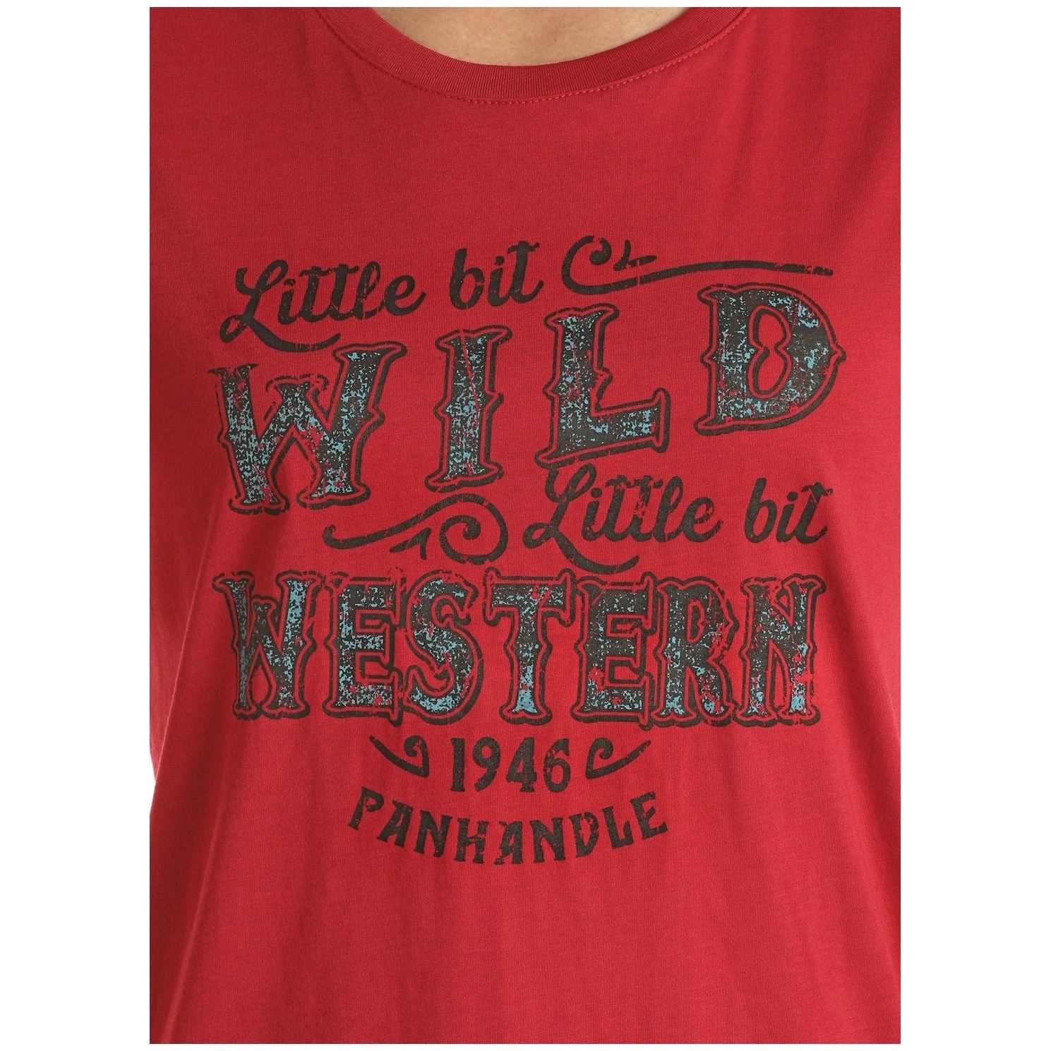Panhandle Ladies Little Bit Wild Little Bit Western Print Red T-shirt L9T3425 4 Panhandle Ladies Little Bit Wild Little Bit Western Print Red T-shirt L9T3425 - Image 2