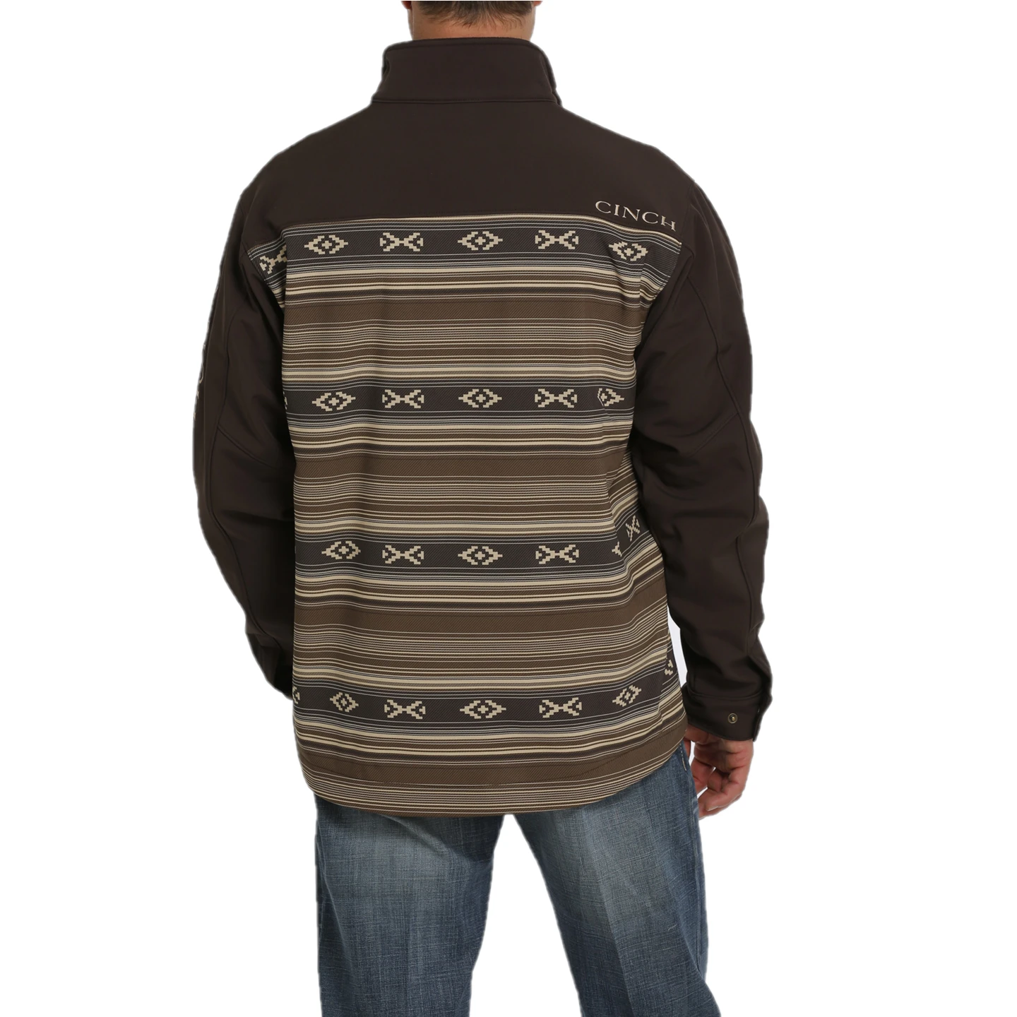 Cinch® Men's Aztec Printed Brown Bonded Softshell Jacket MWJ1583002 5 Cinch® Men's Aztec Printed Brown Bonded Softshell Jacket MWJ1583002 - Image 3