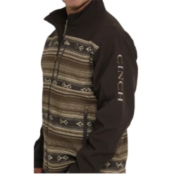 Cinch® Men's Aztec Printed Brown Bonded Softshell Jacket MWJ1583002 11 Cinch® Men's Aztec Printed Brown Bonded Softshell Jacket MWJ1583002 -Ariat MWJ1583002 3