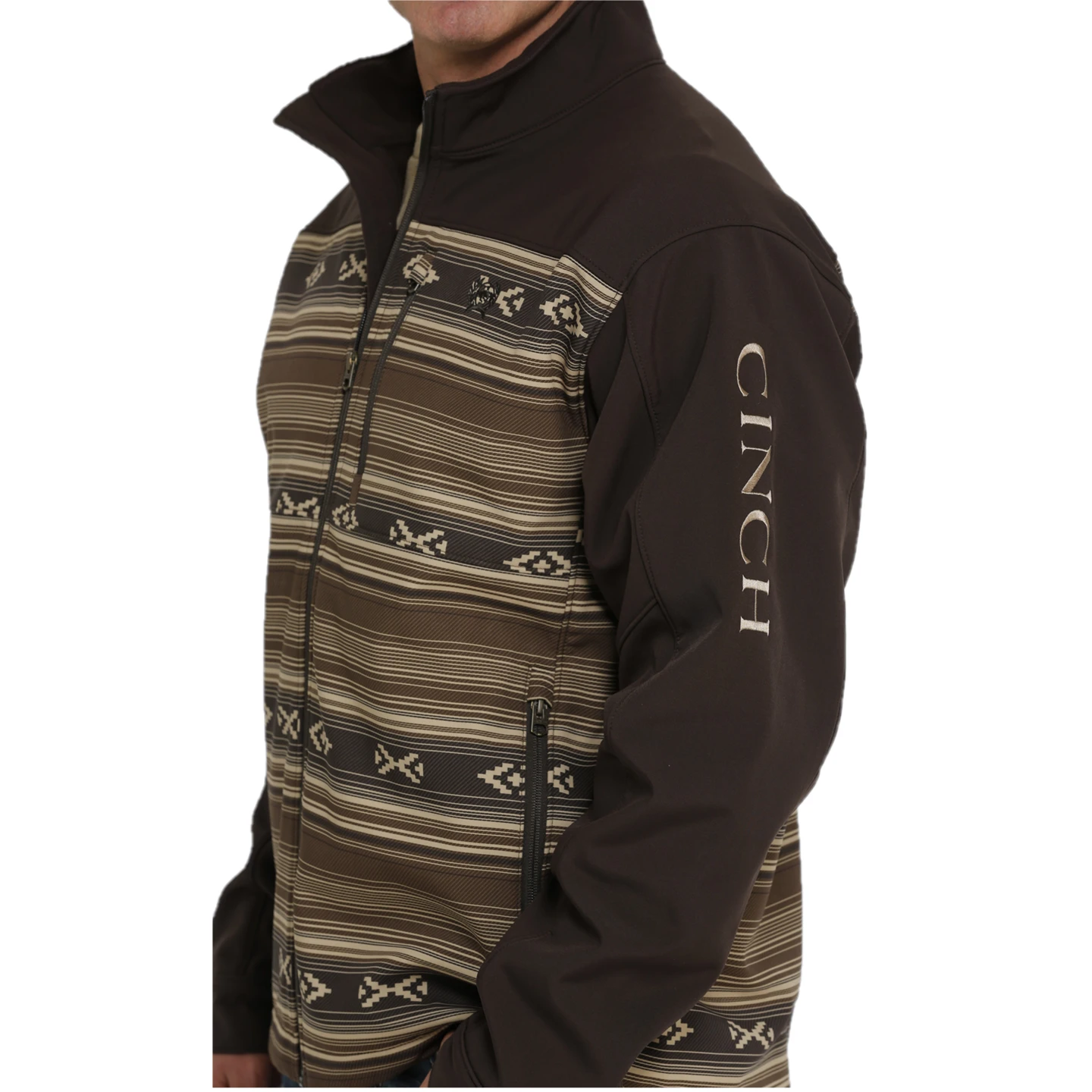 Cinch® Men's Aztec Printed Brown Bonded Softshell Jacket MWJ1583002 7 Cinch® Men's Aztec Printed Brown Bonded Softshell Jacket MWJ1583002 - Image 5
