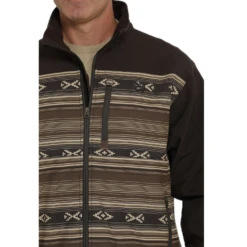 Cinch® Men's Aztec Printed Brown Bonded Softshell Jacket MWJ1583002 10 Cinch® Men's Aztec Printed Brown Bonded Softshell Jacket MWJ1583002 -Ariat MWJ1583002 4