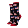 SockSmith Ladies Old Glory Black Crew Socks WNC2830-BLK