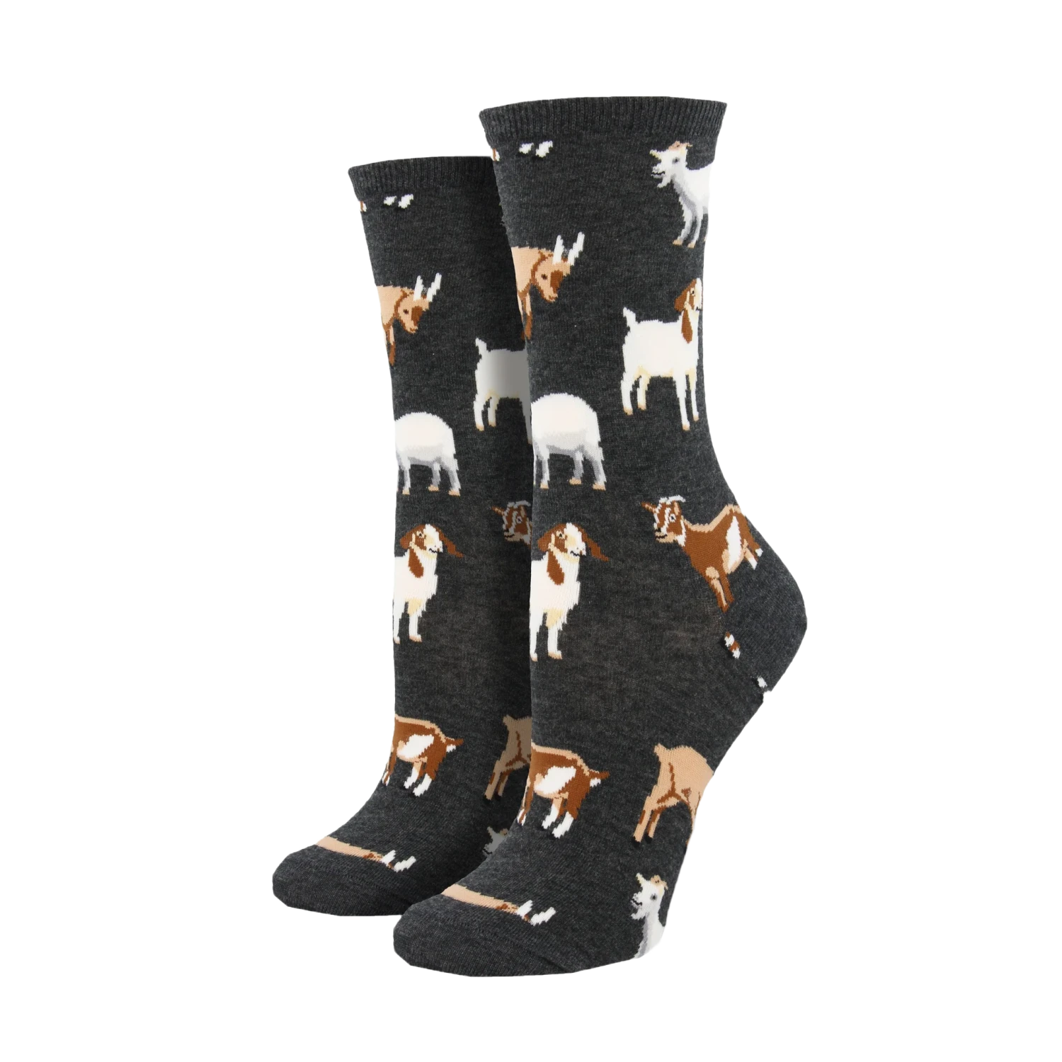 SockSmith Ladies Silly Billy Charcoal Heather Crew Socks WNC775-CHH 3 SockSmith Ladies Silly Billy Charcoal Heather Crew Socks WNC775-CHH