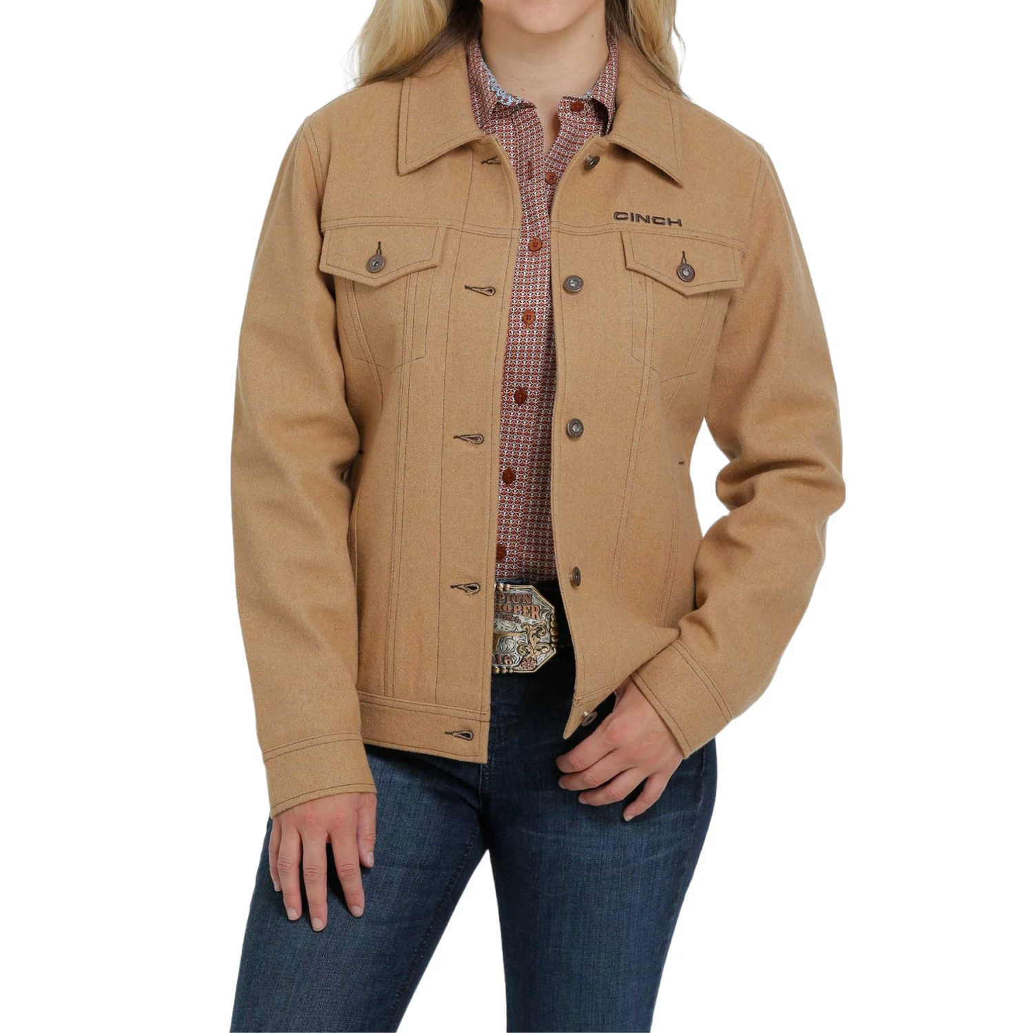 Cinch Ladies Khaki Trucker Jacket MAJ9878003 3 Cinch Ladies Khaki Trucker Jacket MAJ9878003
