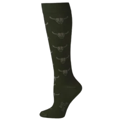 Boot Doctor® Ladies Brown Bull Skull Over The Calf Socks 0417802