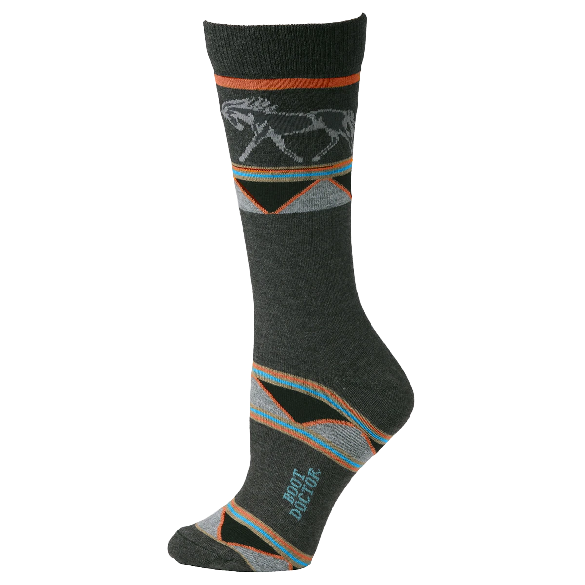 Boot Doctor Ladies Horse Pattern Grey Crew Socks 0417506 3 Boot Doctor Ladies Horse Pattern Grey Crew Socks 0417506