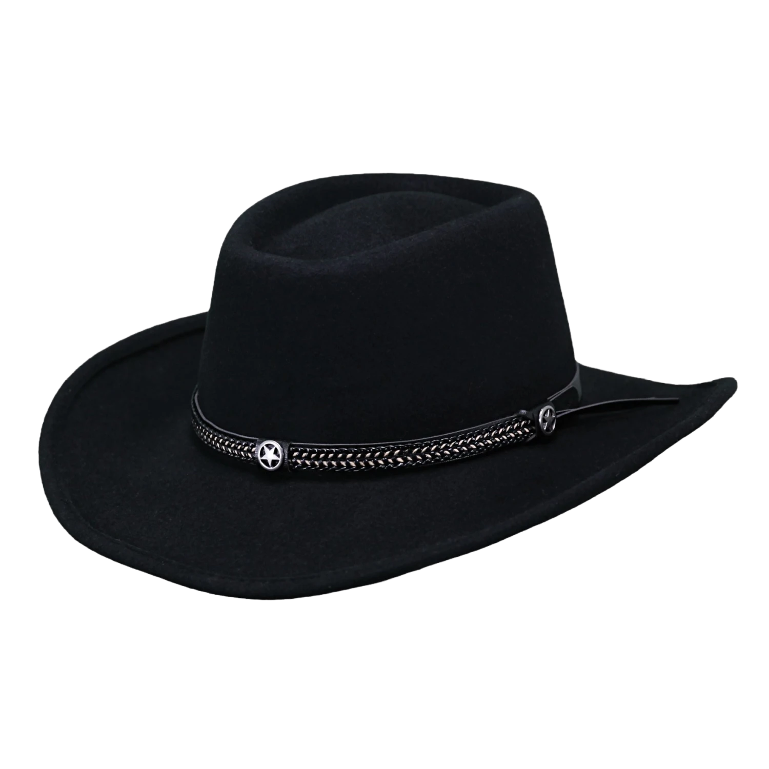 Outback Trading Mens Durango Australian Wool Black Cowboy Hat 1603-BLK 3 Outback Trading Mens Durango Australian Wool Black Cowboy Hat 1603-BLK