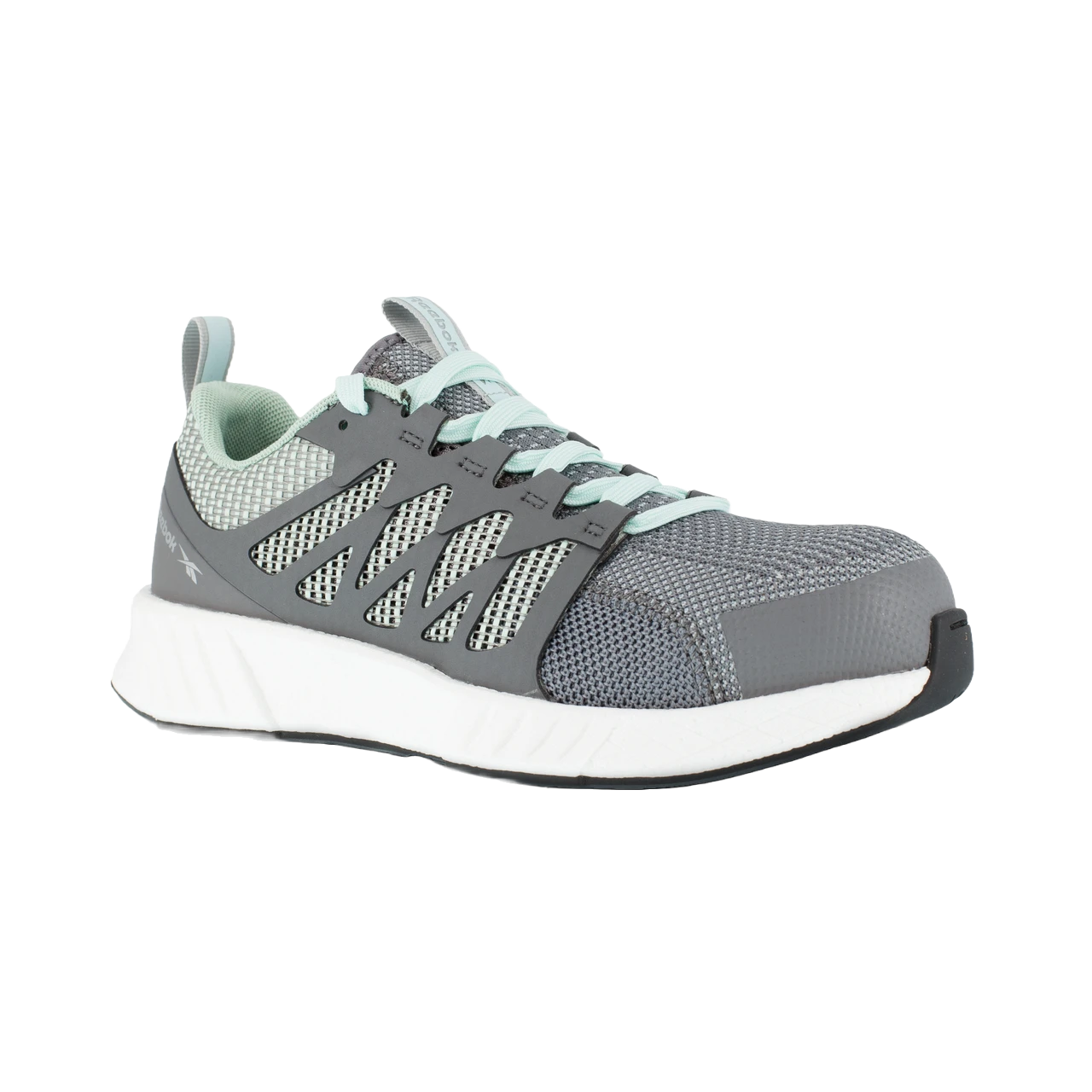 Reebok Ladies Athletic Fusion Flexweave Grey/Mint Green Work Shoes RB316 3 Reebok Ladies Athletic Fusion Flexweave Grey/Mint Green Work Shoes RB316