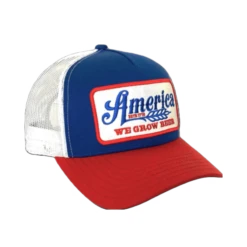 Rural Cloth We Grow Beer Graphic Red, White, & Blue Trucker Cap WGB-H09