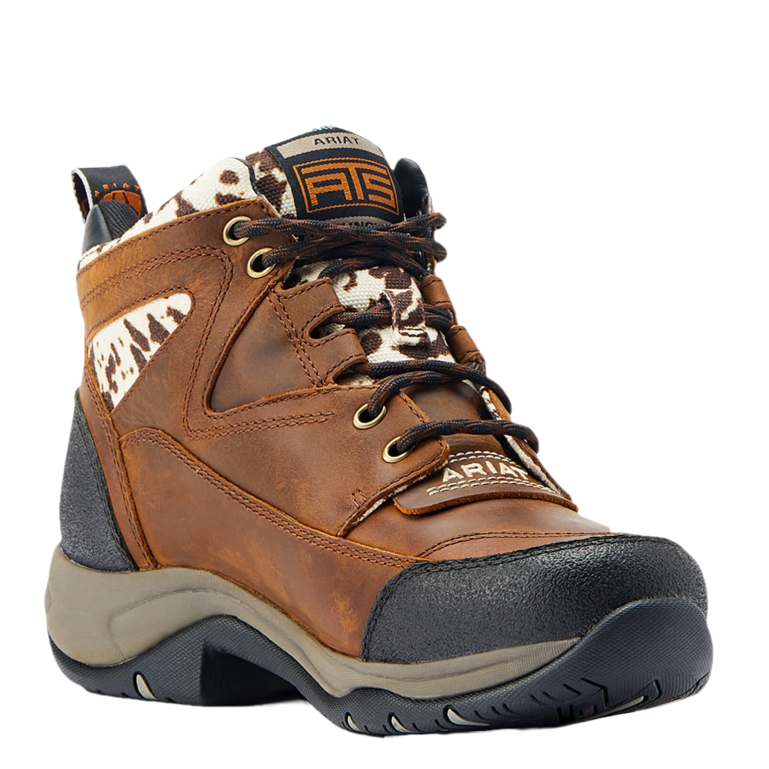 Ariat® Ladies Terrain H2O Distressed Brown & Speckled Cow Print Boots 10044538 3 Ariat® Ladies Terrain H2O Distressed Brown & Speckled Cow Print Boots 10044538