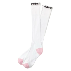 Ariat 18 Ariat Ladies 3 Pack White & Pink Over The Calf Socks A2500405