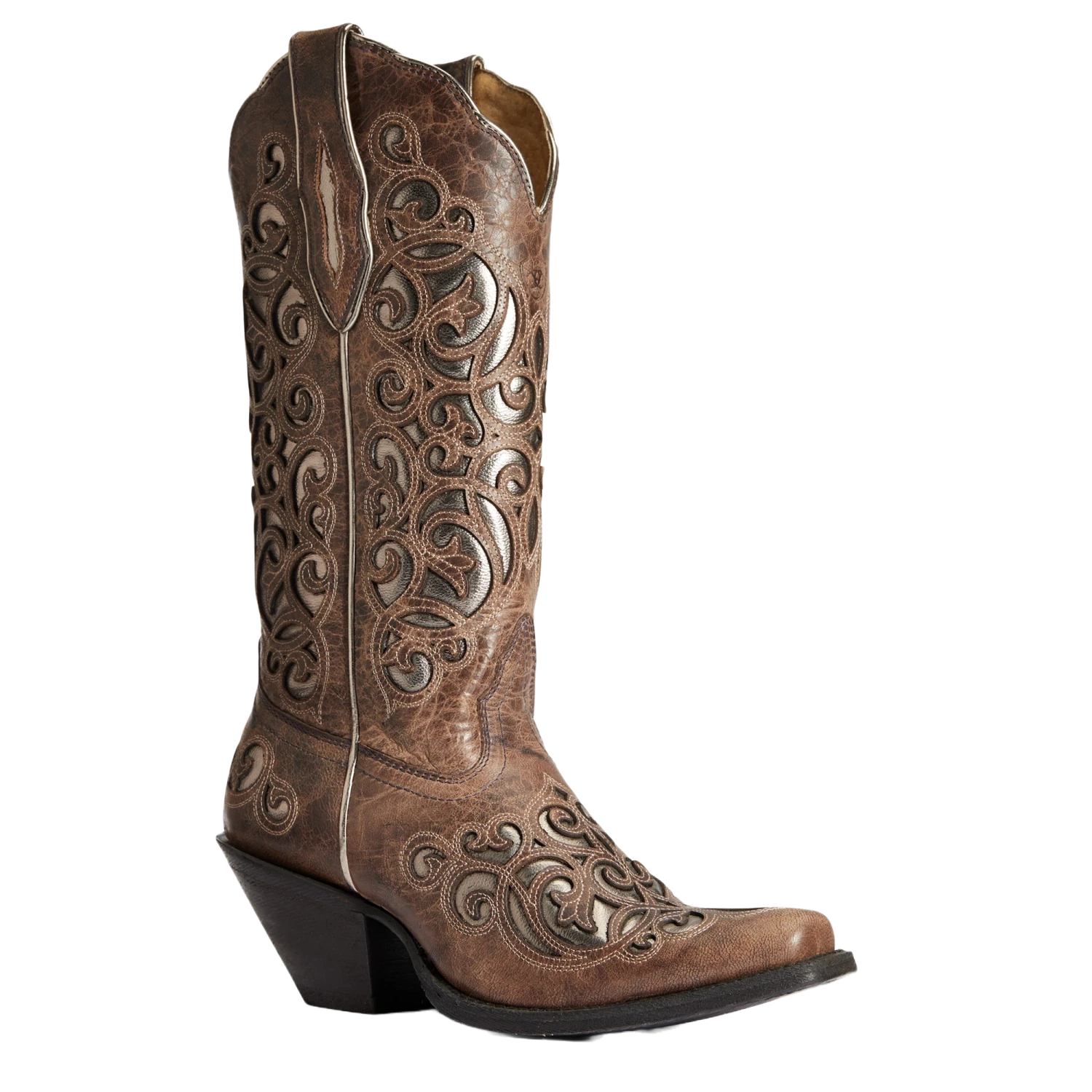 Ariat® Ladies Crackled Taupe & Gunmetal Divine Boots 10034110 3 Ariat® Ladies Crackled Taupe & Gunmetal Divine Boots 10034110