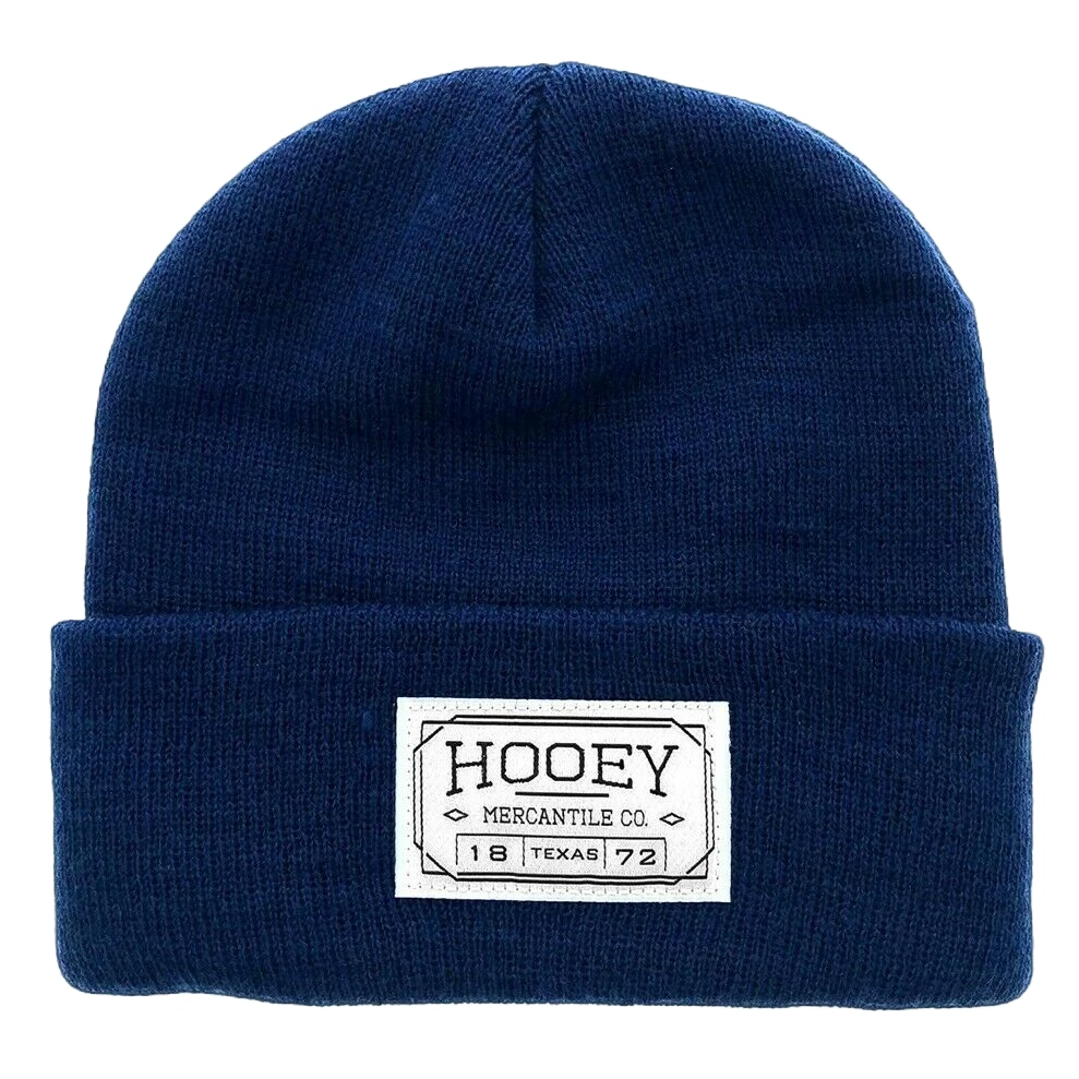 Hooey Navy Beanie W/ White Rectangular Mercantile Patch 2050NV 3 Hooey Navy Beanie W/ White Rectangular Mercantile Patch 2050NV