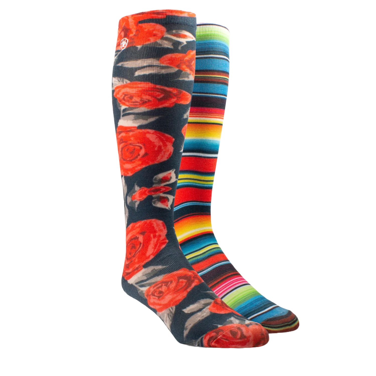Ariat Ladies Western Beauty Knee High 2 Pair Multicolor Socks AR2941-981 3 Ariat Ladies Western Beauty Knee High 2 Pair Multicolor Socks AR2941-981