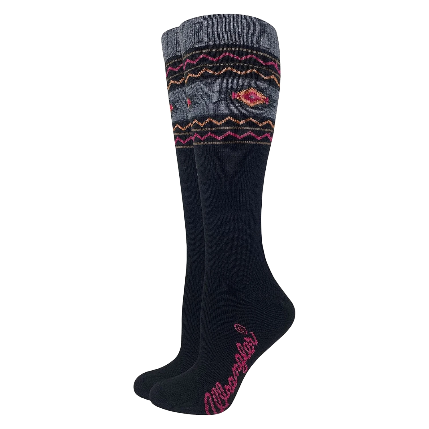 Wrangler® Ladies Aztec Pattern Seamless Toe Black Socks 72867-2000-MED 3 Wrangler® Ladies Aztec Pattern Seamless Toe Black Socks 72867-2000-MED