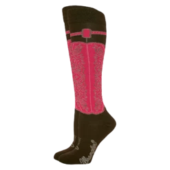 Wrangler® Ladies Wild West Boot Brown Knee High Socks 00261-6000-MED